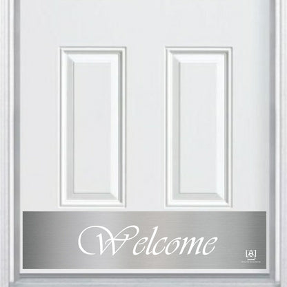 Script Welcome Engraved Door Kick Plate - Elegant Entrance Protection