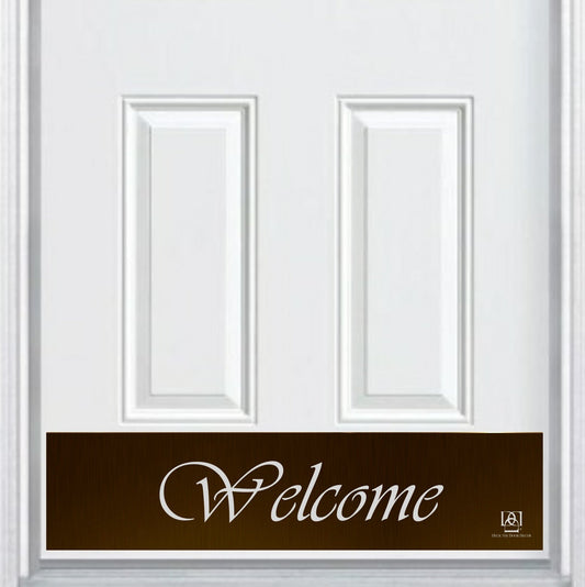 Script Welcome Engraved Door Kick Plate - Elegant Entrance Protection