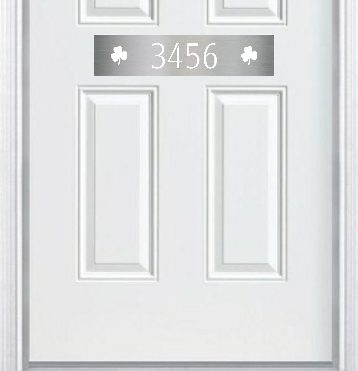 Shamrock Engraved Address Door Accent Plate - Custom Irish Home Number Sign - Anodized Aluminum