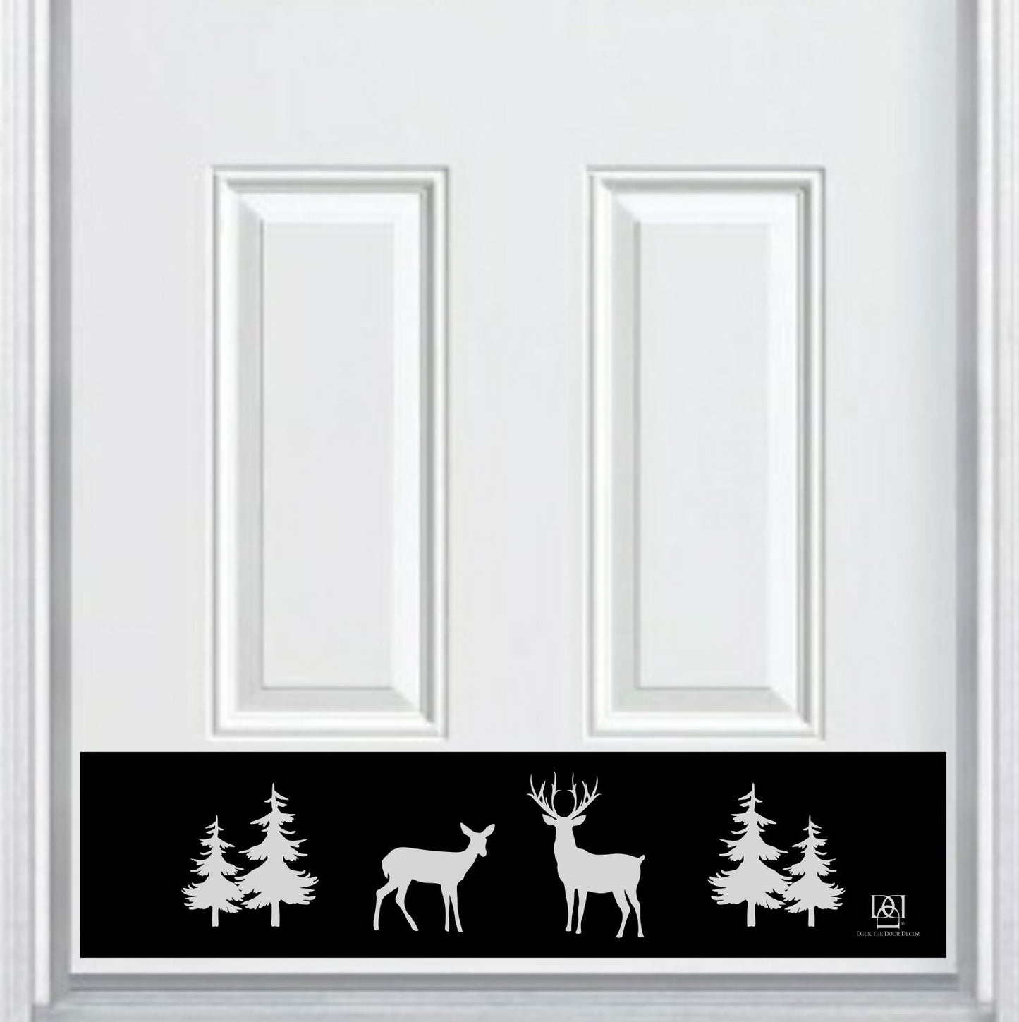 Doe & Stag Engraved Door Kick Plate - Rustic Wildlife Entrance Protection