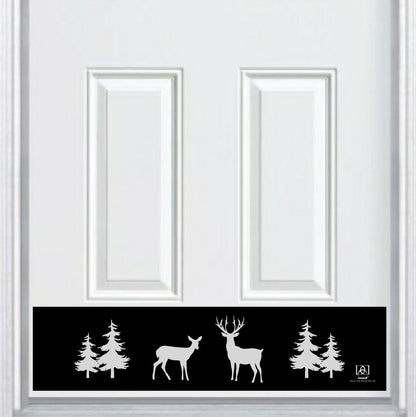 Doe & Stag Engraved Door Kick Plate - Rustic Wildlife Entrance Protection
