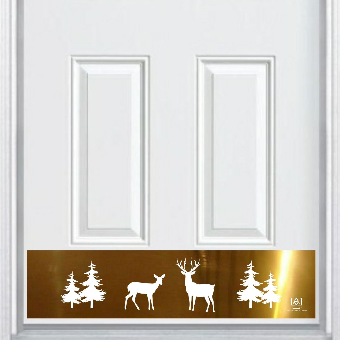 Doe & Stag Engraved Door Kick Plate - Rustic Wildlife Entrance Protection