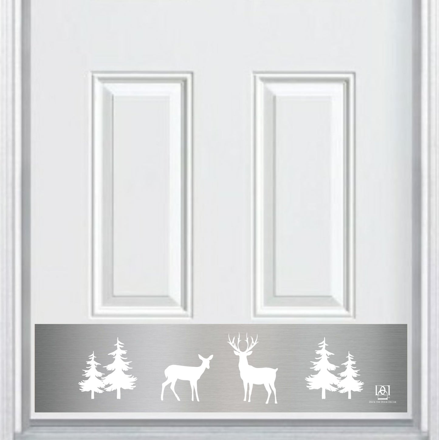Doe & Stag Engraved Door Kick Plate - Rustic Wildlife Entrance Protection