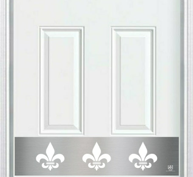 Fleur De Lis Engraved Door Kick Plate - Classic French Entrance Protection