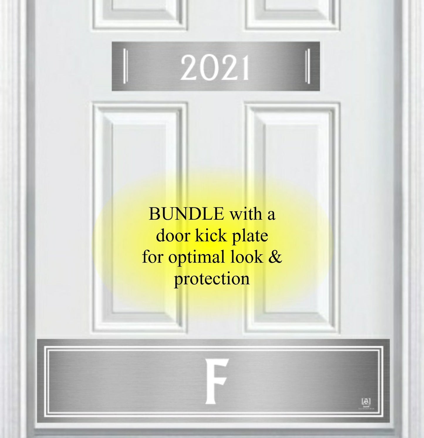 Utilitarian Engraved Address Door Accent Plate - Custom Home Number Sign - Anodized Aluminum