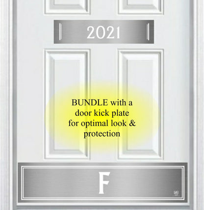 Utilitarian Engraved Address Door Accent Plate - Custom Home Number Sign - Anodized Aluminum