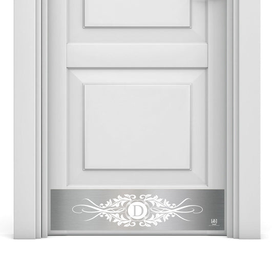 Acanthus Monogram Engraved Door Kick Plate — Personalized Elegant Protection