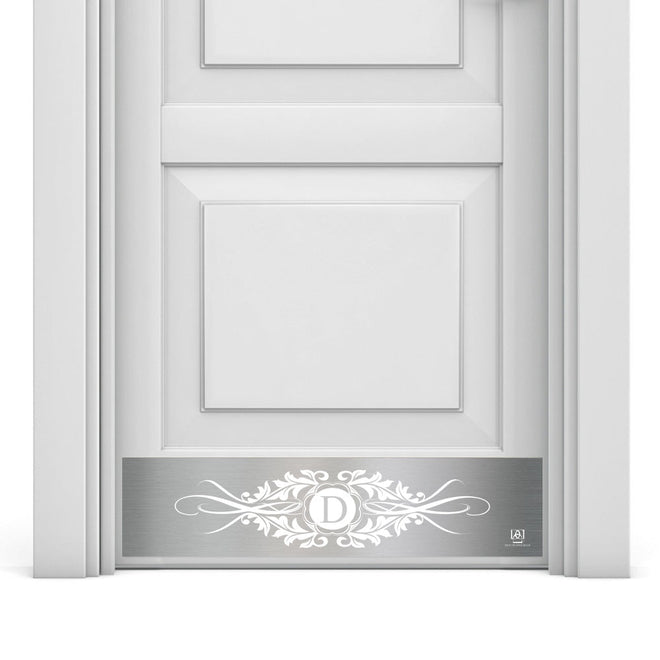 Acanthus Monogram Engraved Door Kick Plate — Personalized Elegant Protection
