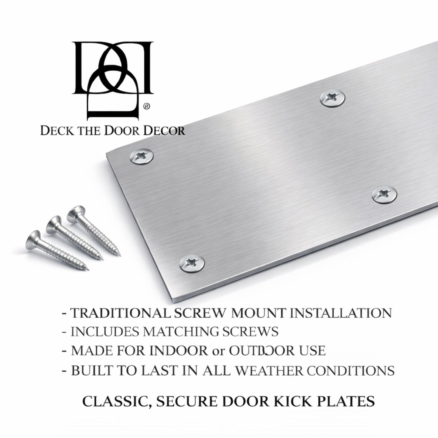 Colonial Home Address Door Kick Plate - Custom Engraved House Numbers