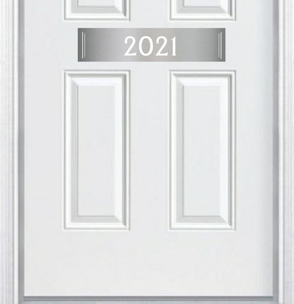 Utilitarian Engraved Address Door Accent Plate - Custom Home Number Sign - Anodized Aluminum