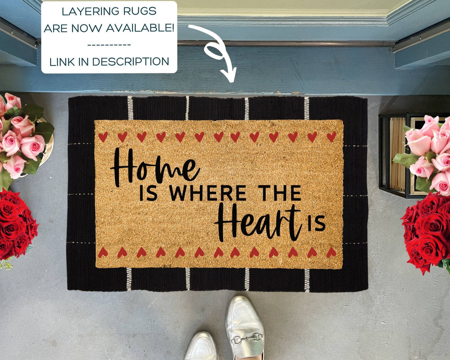 Home Is Where The Heart Is Outdoor Door Mat