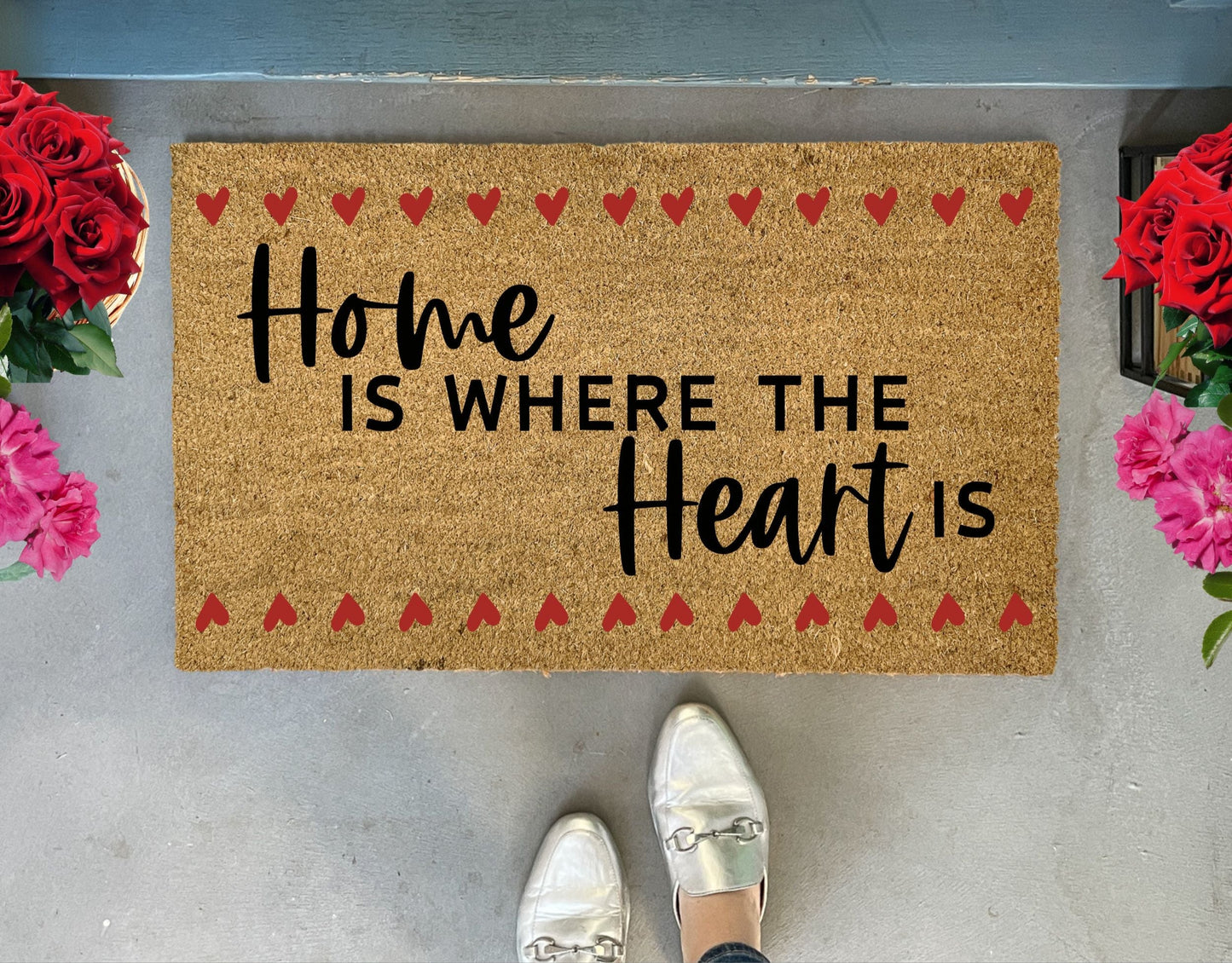 Home Is Where The Heart Is Outdoor Door Mat