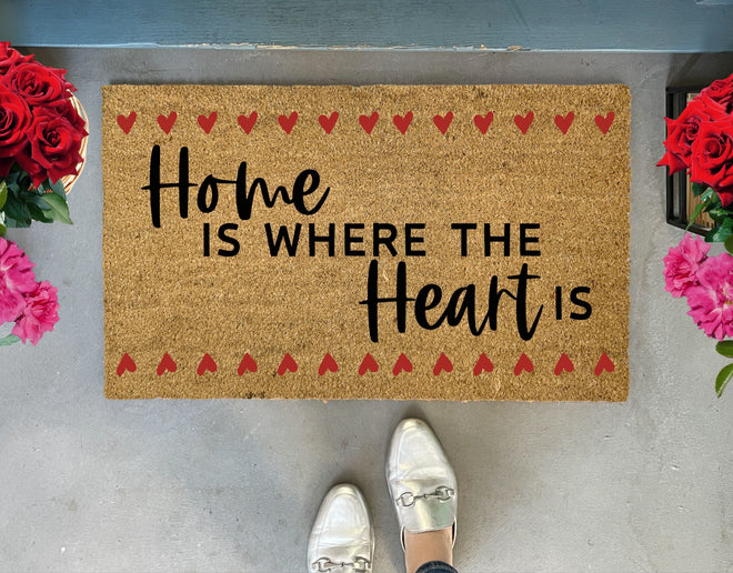 Home Is Where The Heart Is Outdoor Door Mat