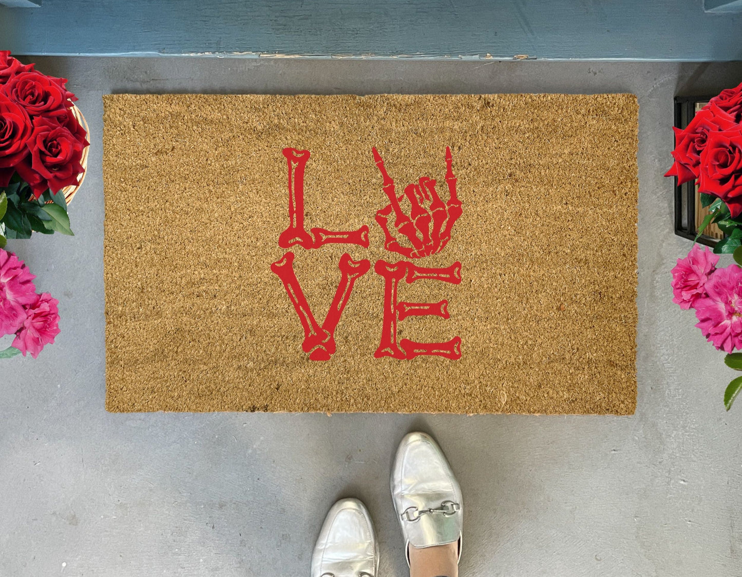 Skeleton Hands Love Valentine's Day Doormat