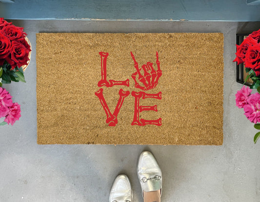 Skeleton Hands Love Valentine's Day Doormat