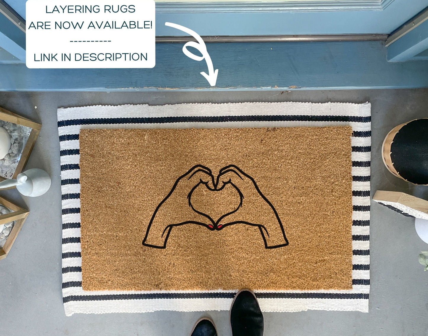 Heart Hands Valentine's Day Doormat