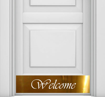 Script Welcome Engraved Door Kick Plate - Elegant Entrance Protection