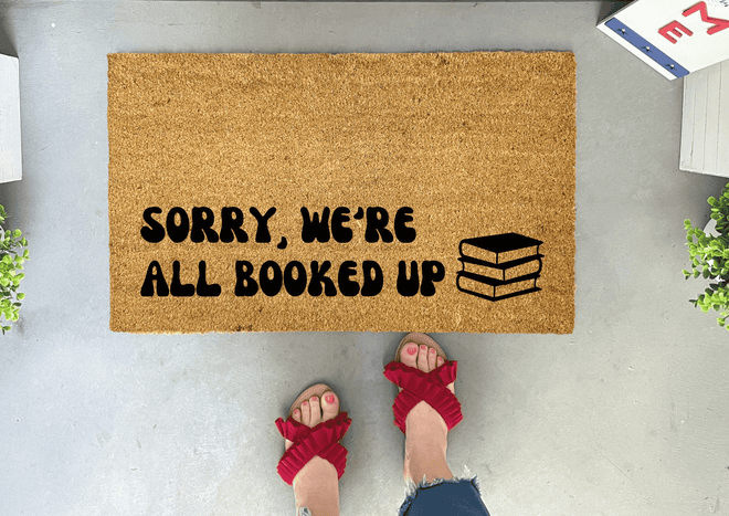 All Booked Up Funny Coir Doormat