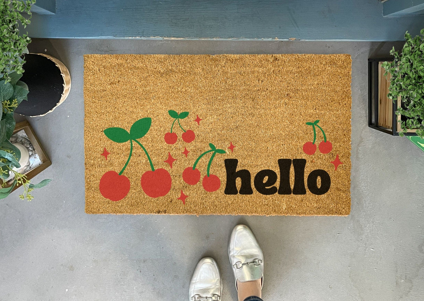 Cherries Outdoor Doormat