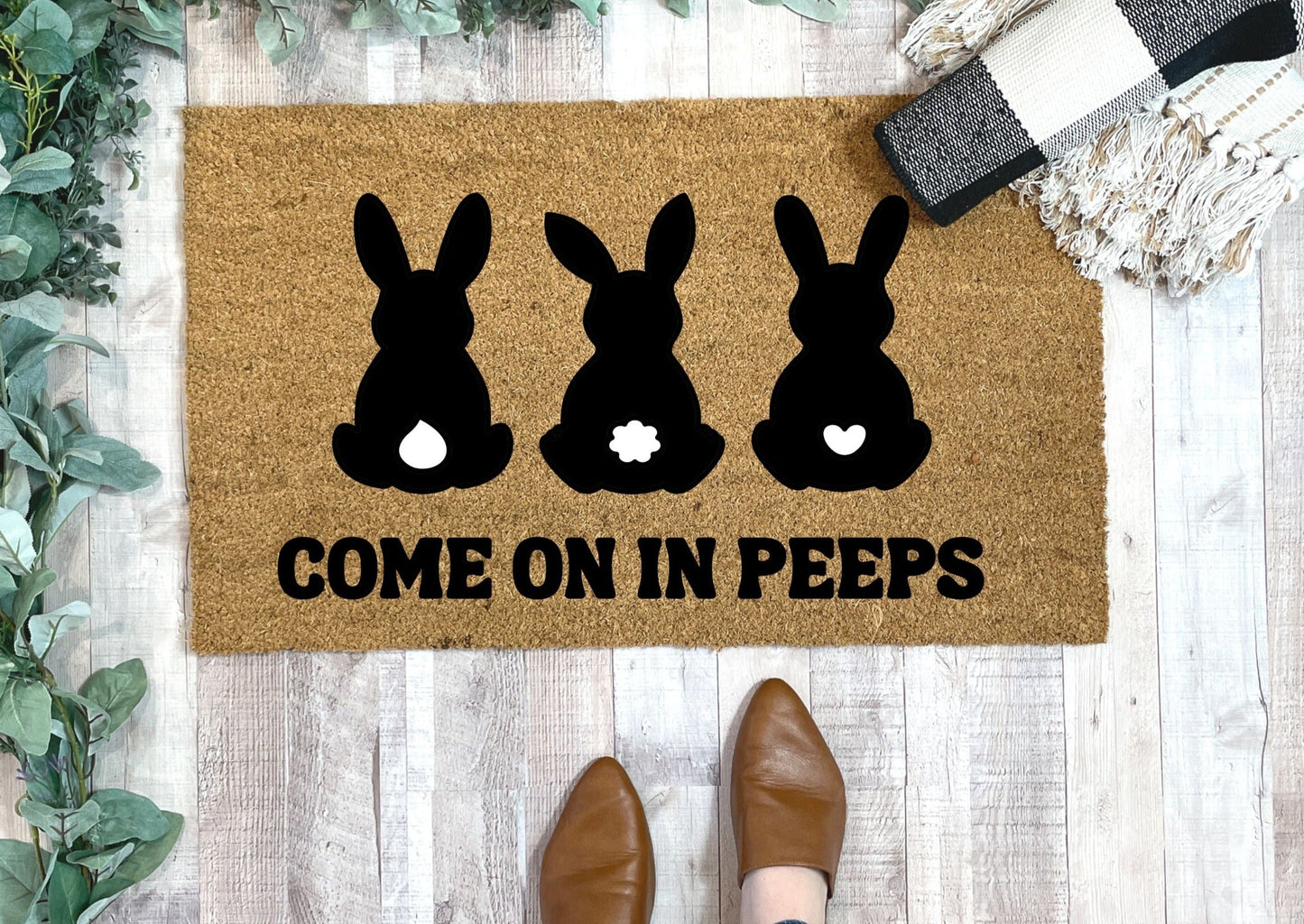 Come On In Peeps Easter Bunny Doormat