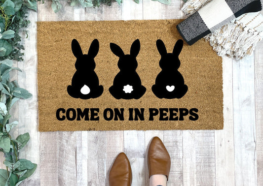 Come On In Peeps Easter Bunny Doormat