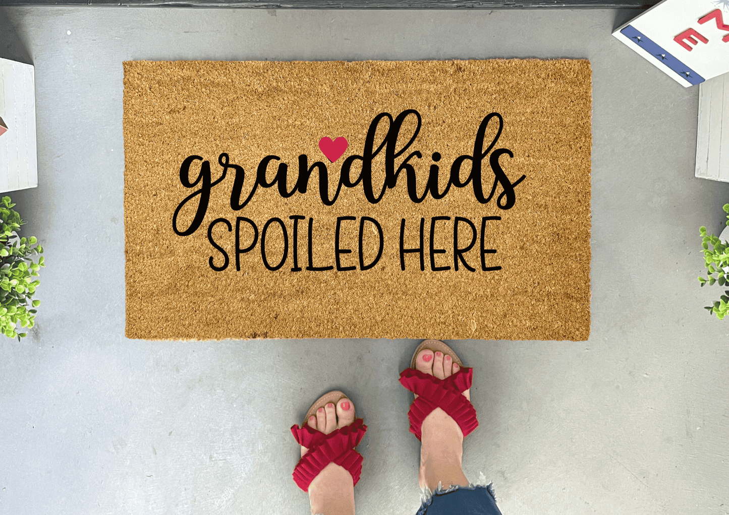 Funny Grandparents Doormat - Grandkids Spoiled Here