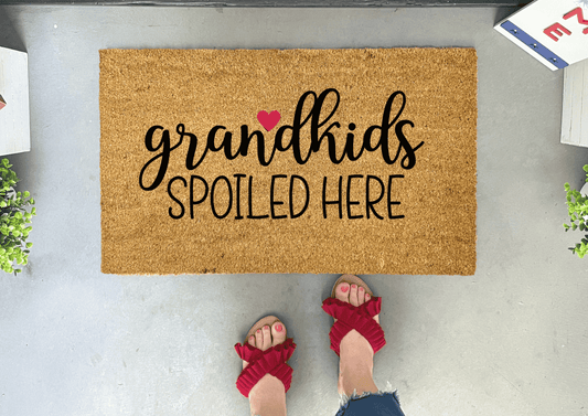 Funny Grandparents Doormat - Grandkids Spoiled Here