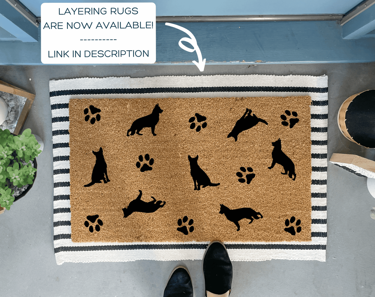 German Shepherd Pattern Doormat