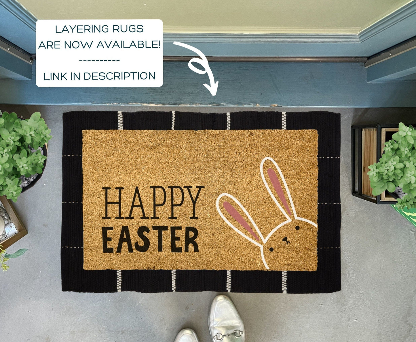 Happy Easter Bunny Doormat