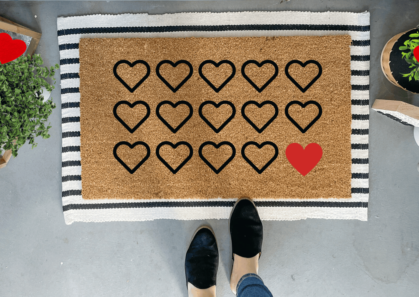 Hearts Doormat, Outdoor