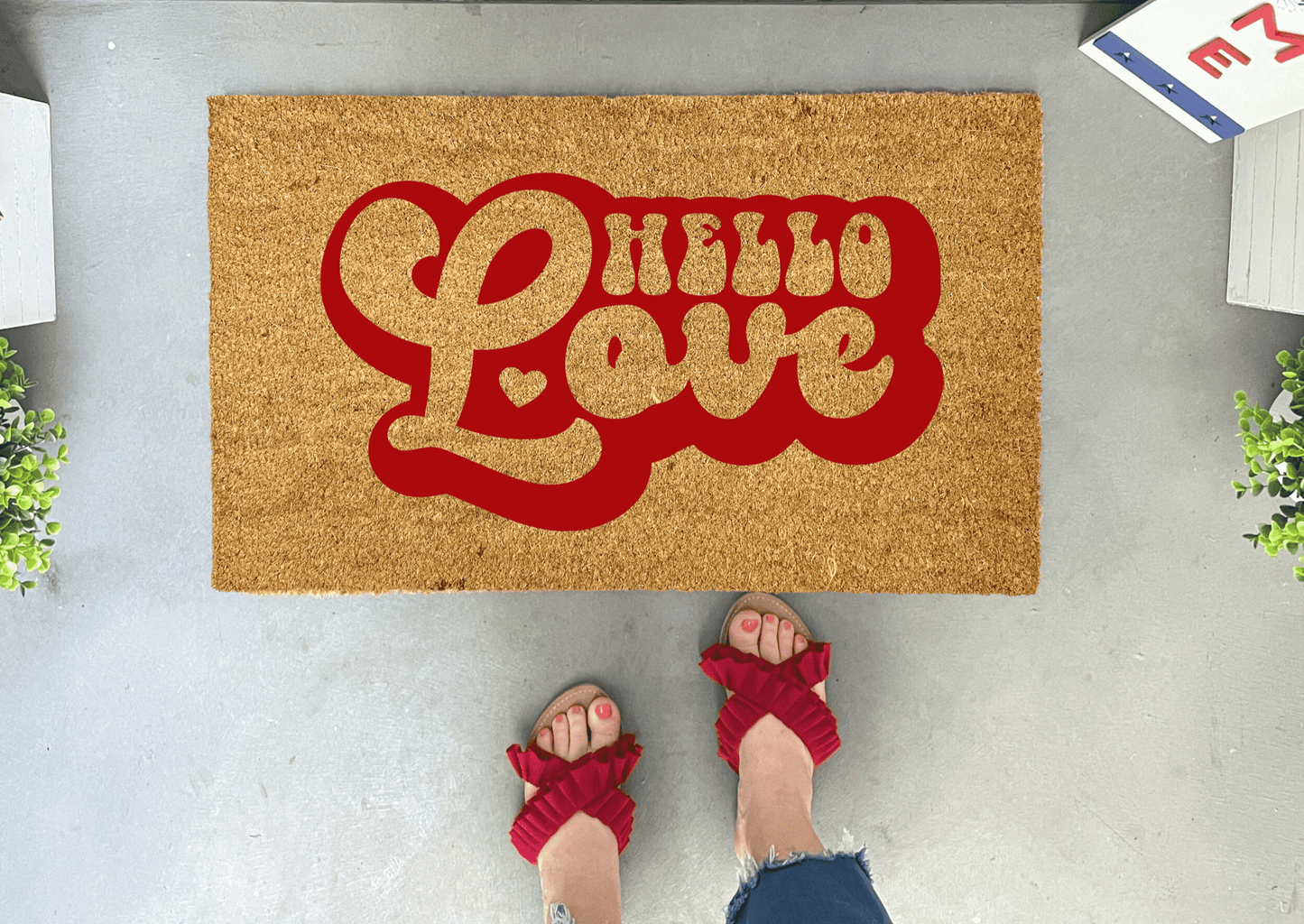 Hello Love Valentine's Day Doormat