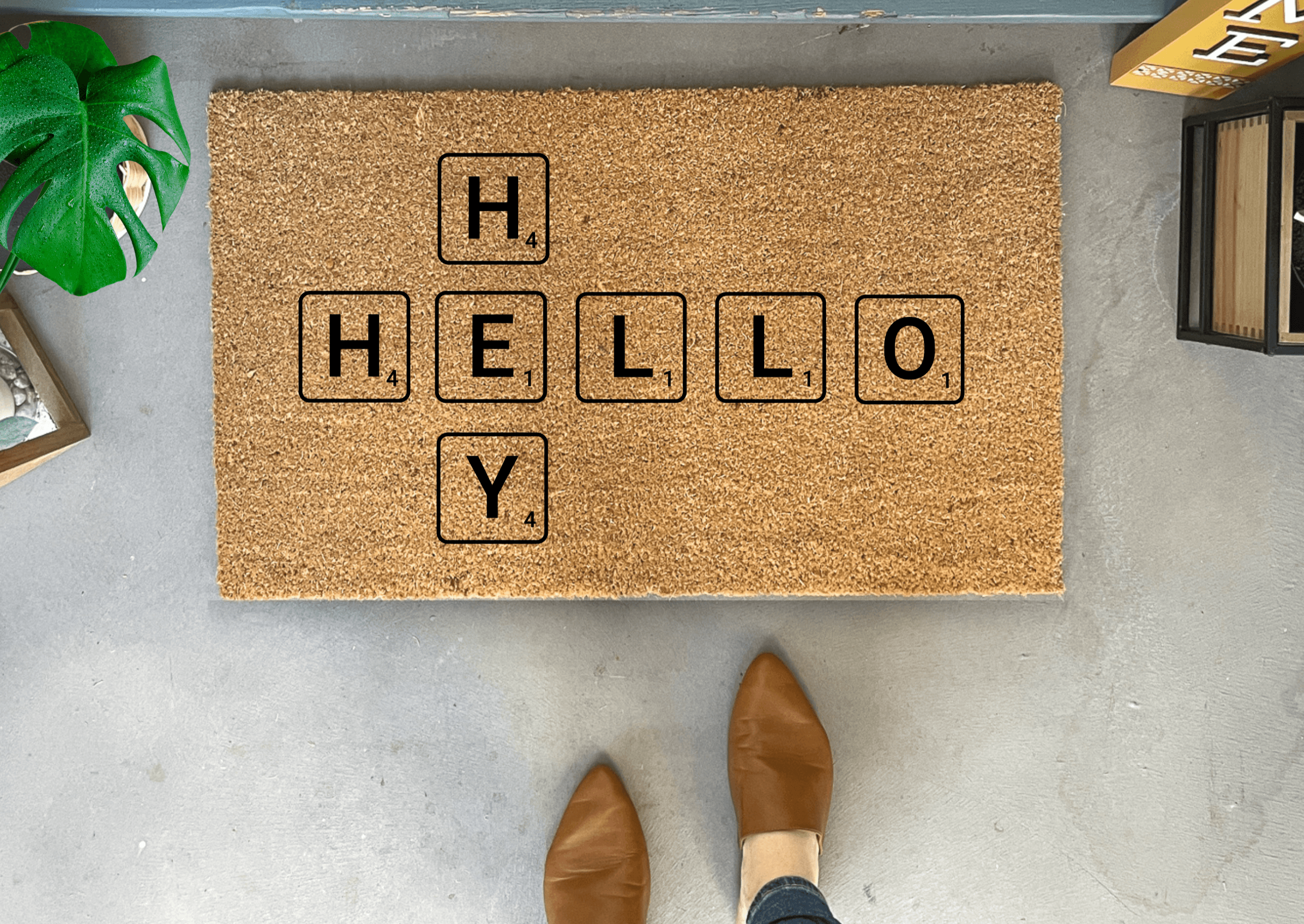 Hello Tile Hello Scrabble Tile Doormat – Storm Door Guy