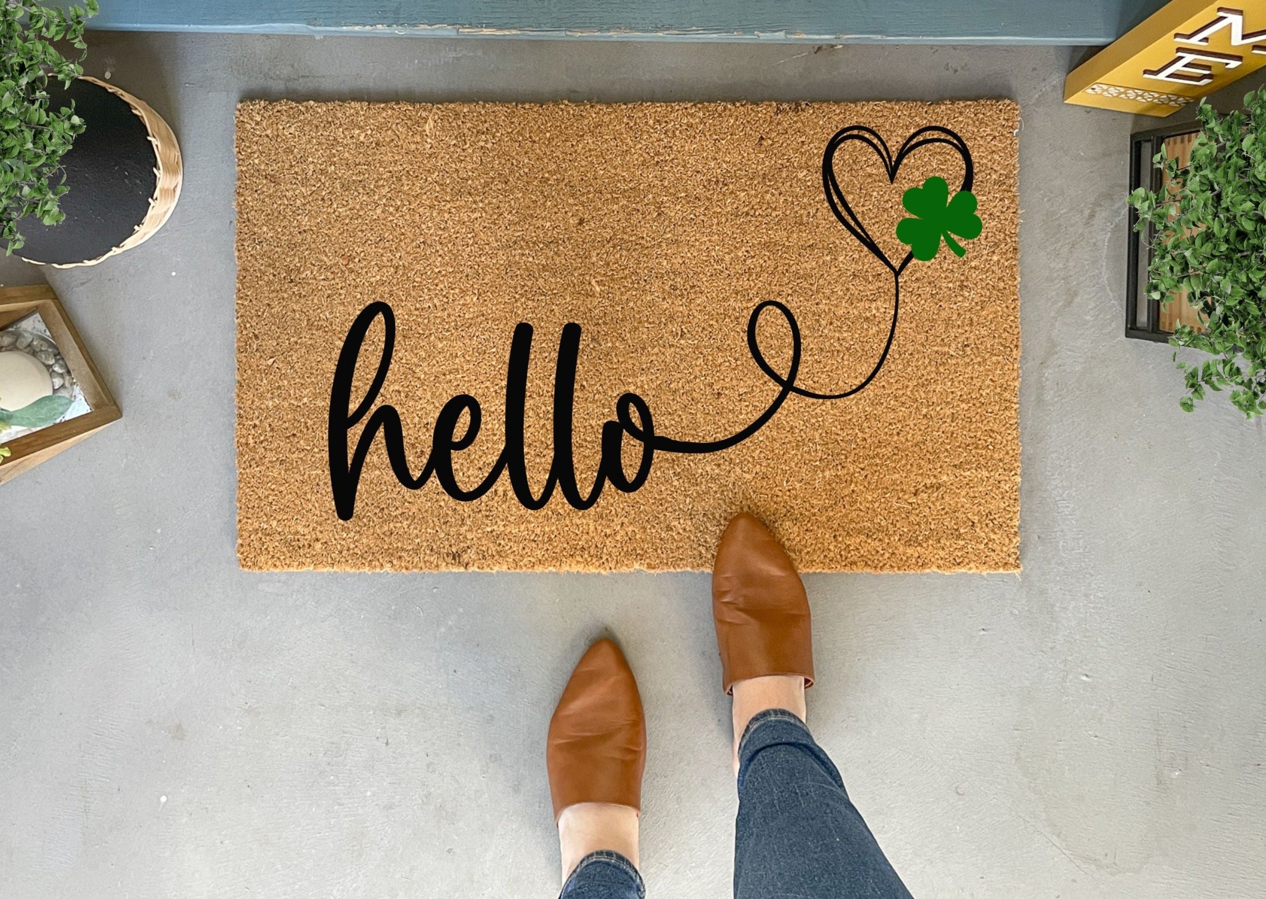 Hello Shamrock Doormat, Outdoor – Storm Door Guy