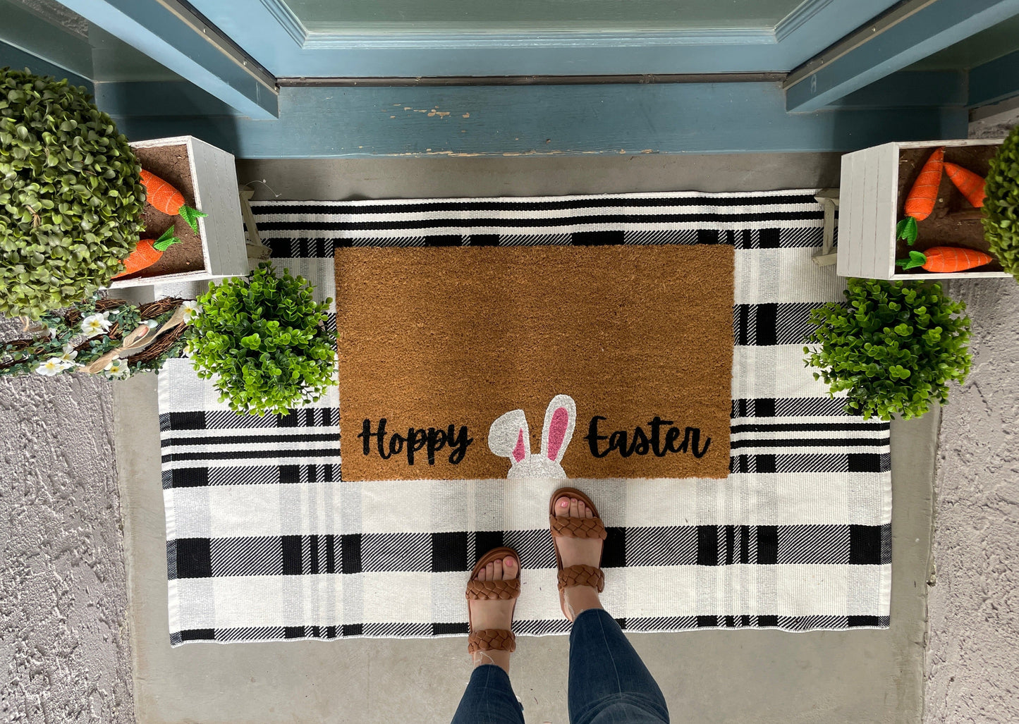 Hoppy Easter Bunny Doormat