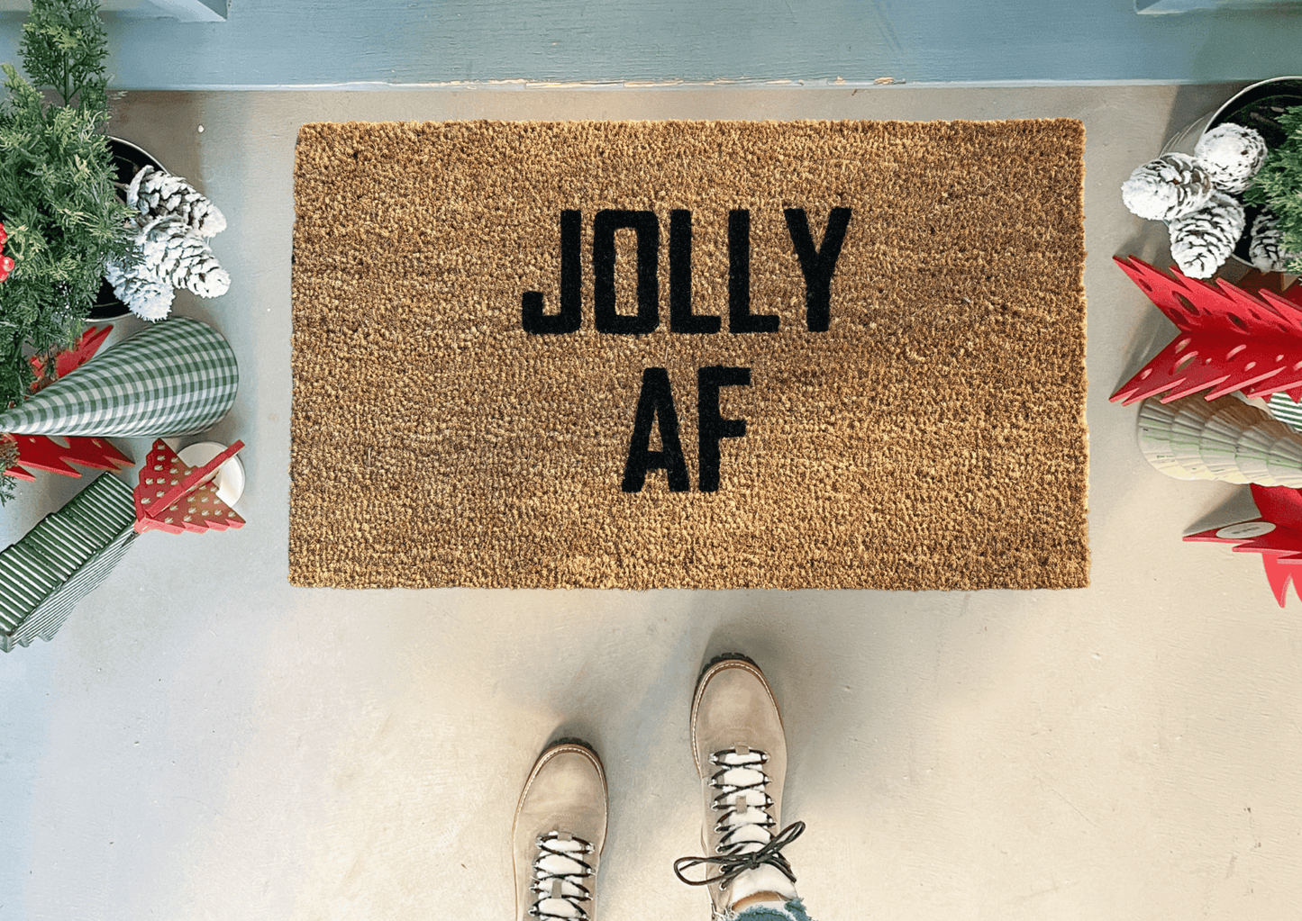 JOLLY AF Funny Christmas Doormat