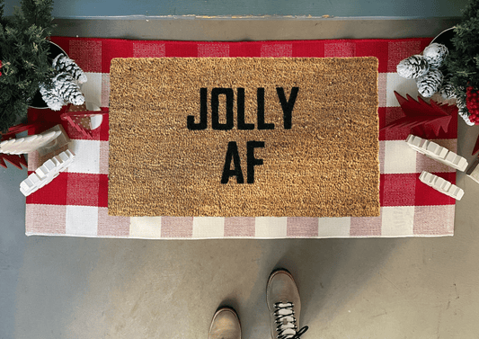 JOLLY AF Funny Christmas Doormat