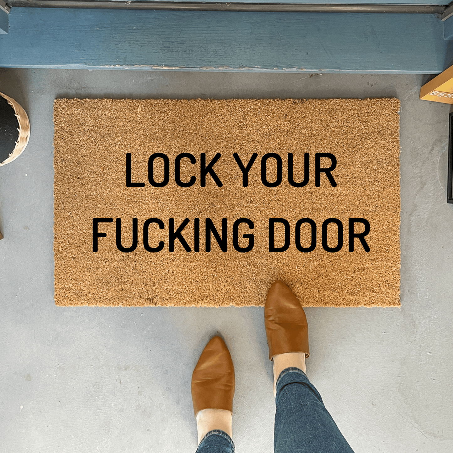 Lock Your Door True Crime Doormat