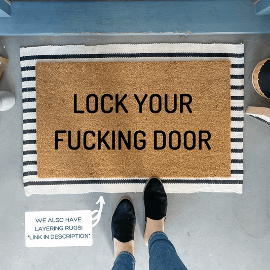 Lock Your Door True Crime Doormat
