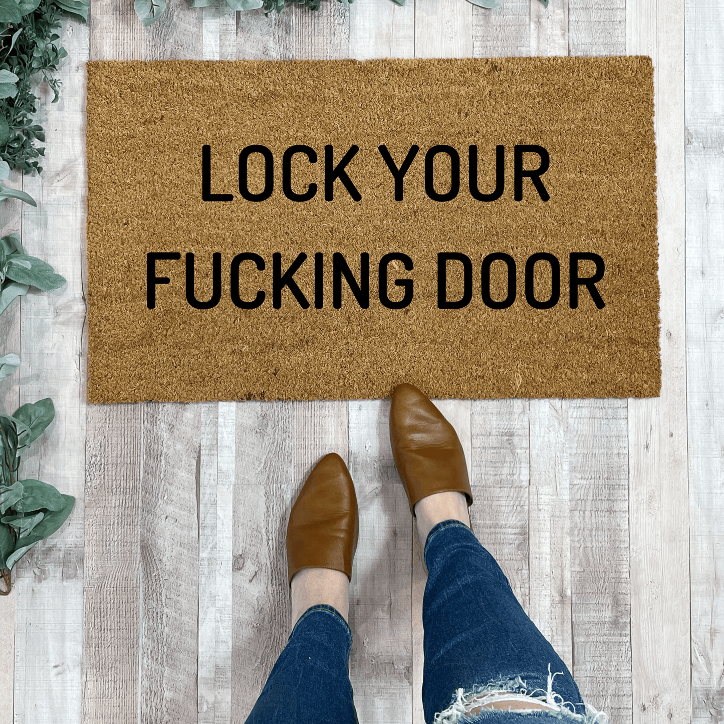 Lock Your Door True Crime Doormat
