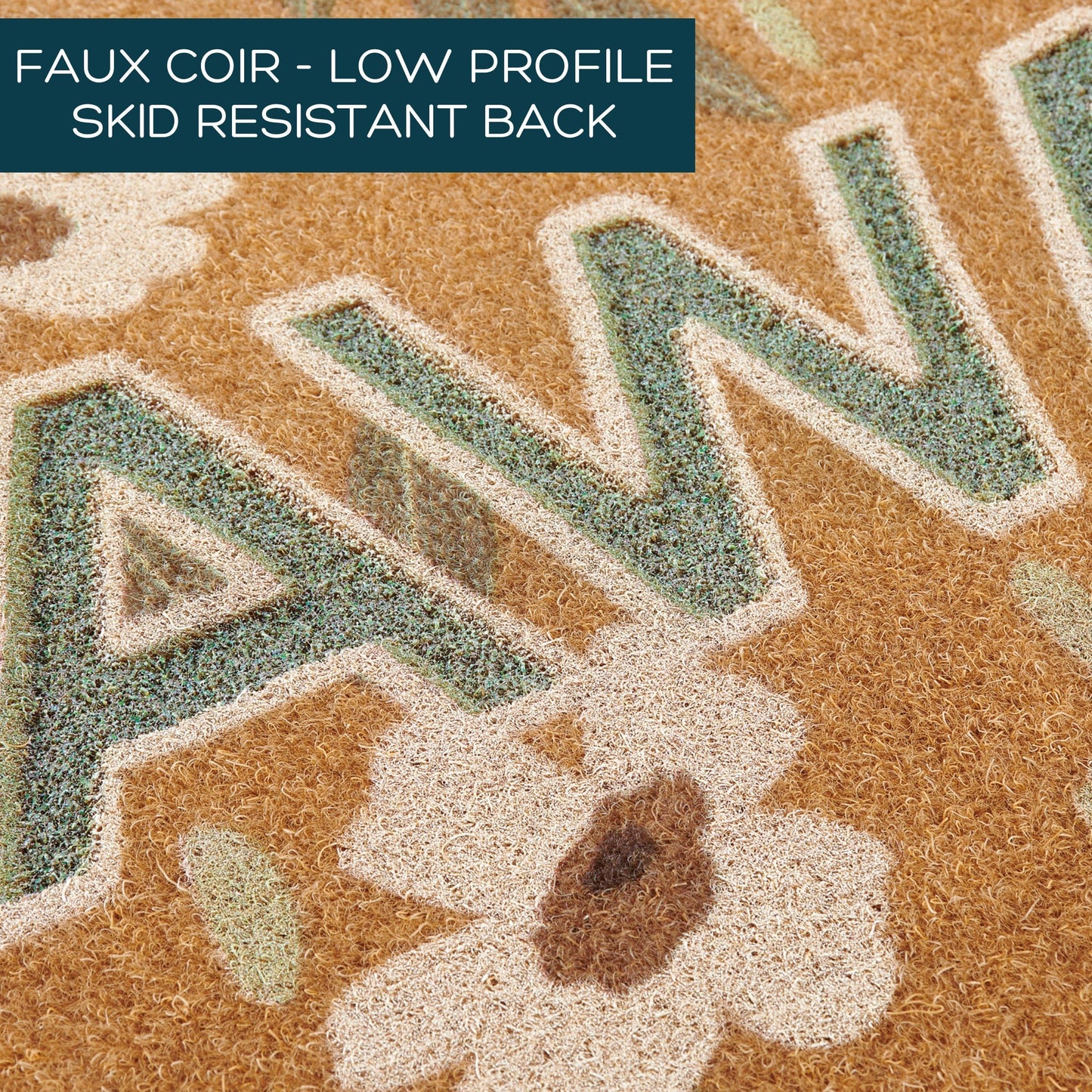 Low Profile Funny GO AWAY Doormat with Flowers