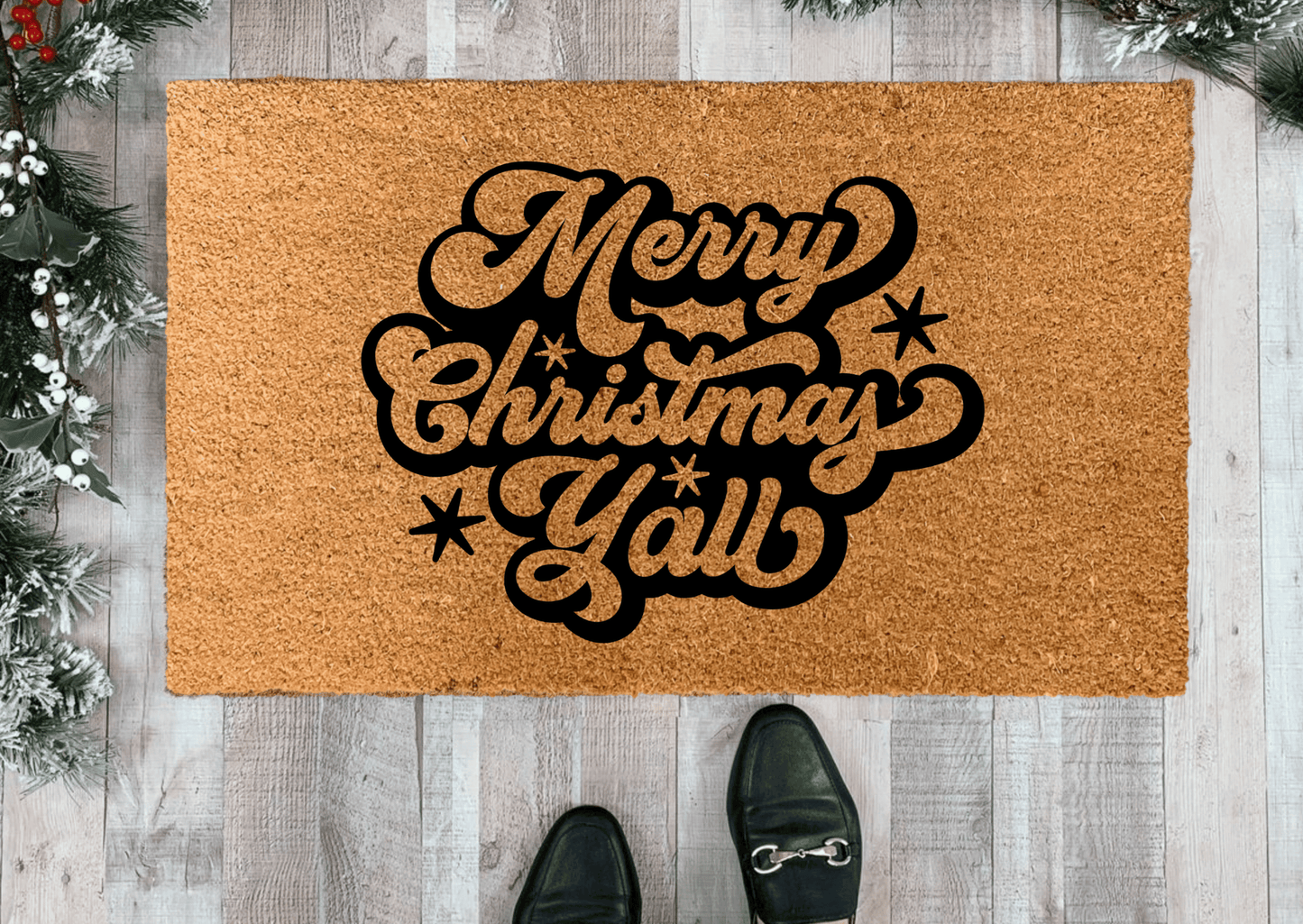Merry Christmas Y'all Doormat, Outdoor
