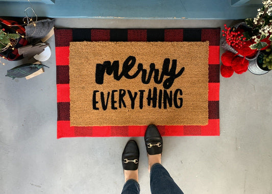 merry everything Funny Holiday Doormat