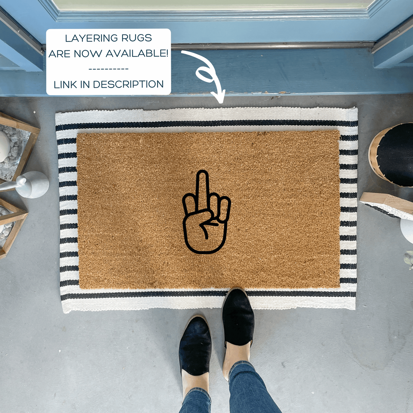 Middle Finger Funny Doormat