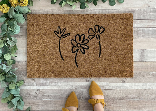 Modern Flowers Doormat