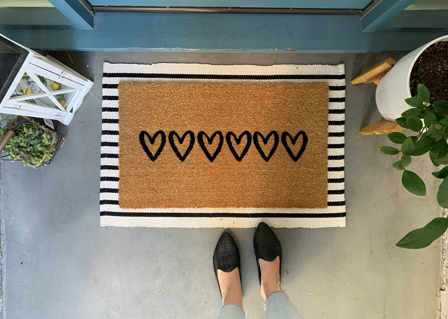 Modern Hearts Door Mat
