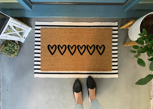 Modern Hearts Door Mat