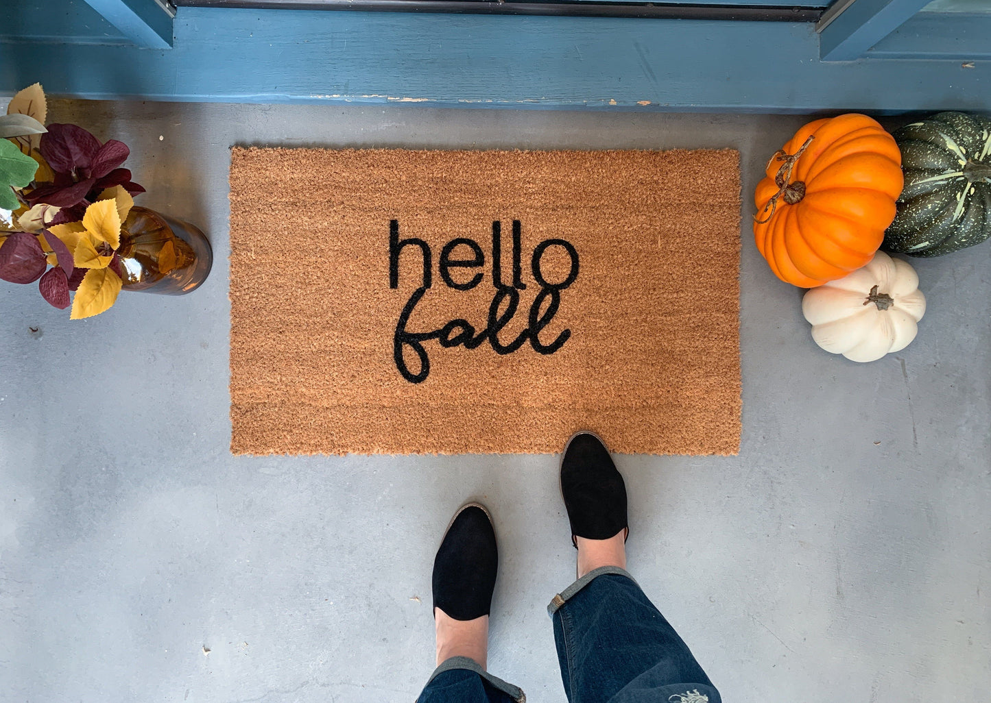 Modern Hello Fall Welcome Mat