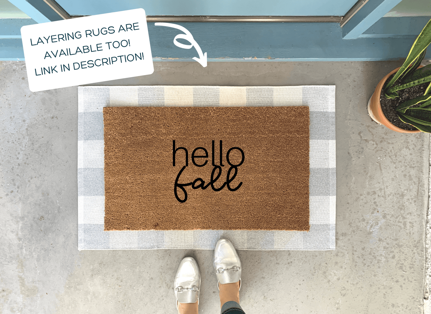 Modern Hello Fall Welcome Mat