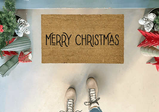 Modern Merry Christmas Outdoor Doormat