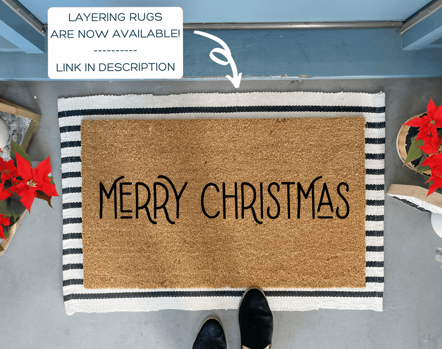Modern Merry Christmas Outdoor Doormat